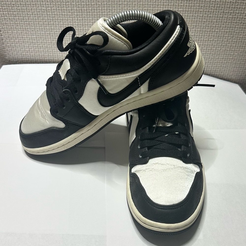 Air Jordan 1 Low “SATIN PANDA” - Black & White | Women’s Size - 6.5 US